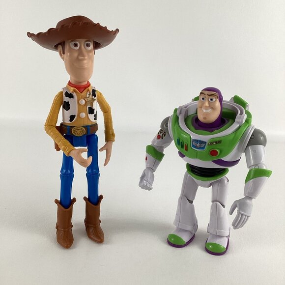 Disney Pixar Toy Story 9" Sheriff Woody 7" Buzz Lightyear Action Figure Doll Lot